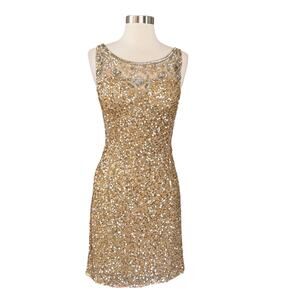 Scala Gold Sequin Low Back Dress 8